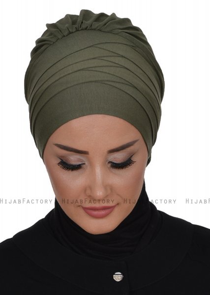 Monica - Khaki Katoen Turban - Ayse Turban