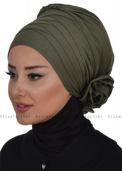 Monica - Khaki Katoen Turban - Ayse Turban