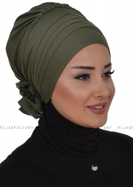 Monica - Khaki Katoen Turban - Ayse Turban