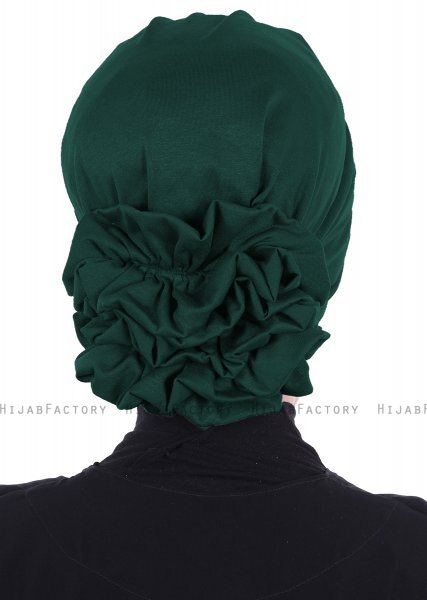 Monica - Donkergroen Katoen Turban - Ayse Turban