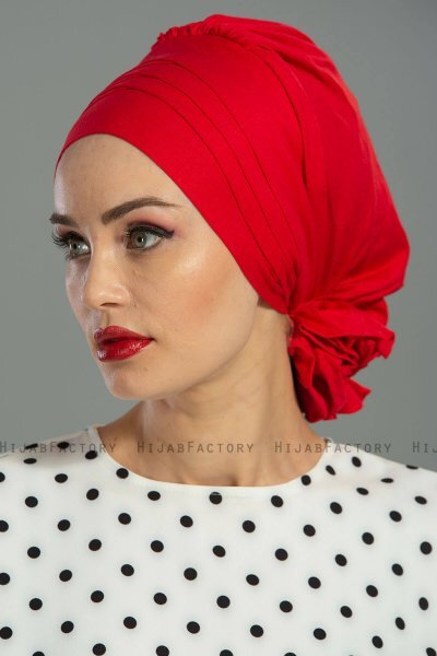 Monica - Rood Katoen Turban - Ayse Turban