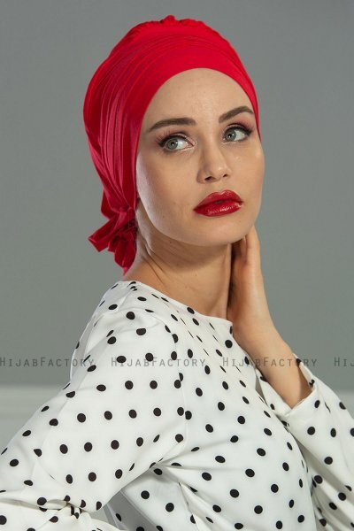 Monica - Rood Katoen Turban - Ayse Turban