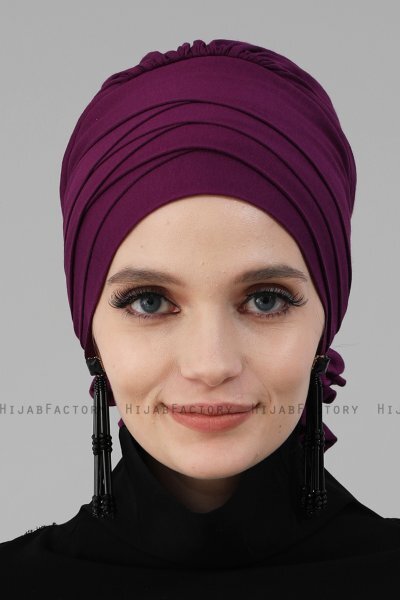 Monica - Purper Katoen Turban - Ayse Turban