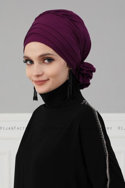 Monica - Purper Katoen Turban - Ayse Turban