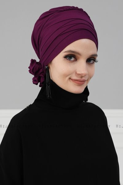 Monica - Purper Katoen Turban - Ayse Turban