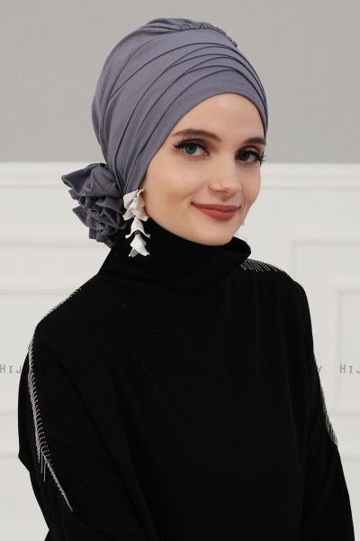 Monica - Grijs Katoen Turban - Ayse Turban