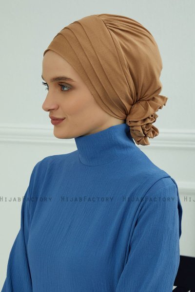 Monica - Lichtbruin Katoen Turban