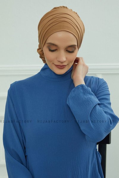 Monica - Lichtbruin Katoen Turban