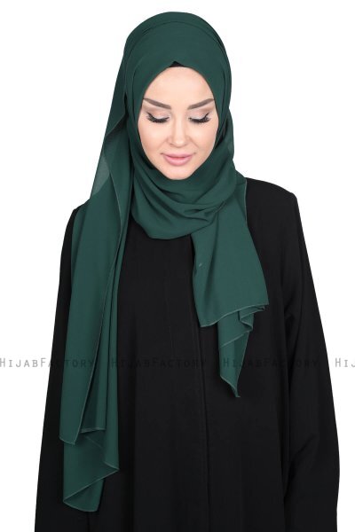 Joline - Donkergroen Premium Chiffon Hijab
