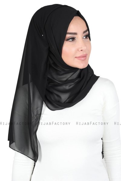 Joline - Zwart Premium Chiffon Hijab