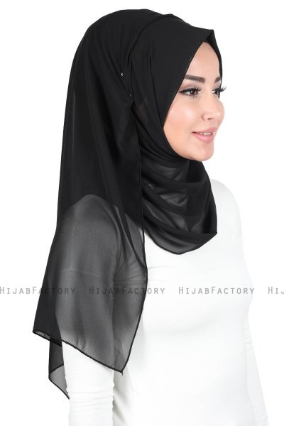 Joline - Zwart Premium Chiffon Hijab
