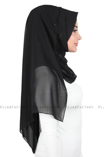Joline - Zwart Premium Chiffon Hijab