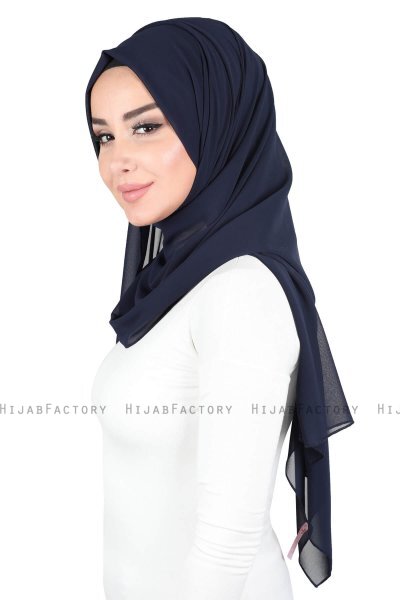 Joline - Marineblauw Premium Chiffon Hijab
