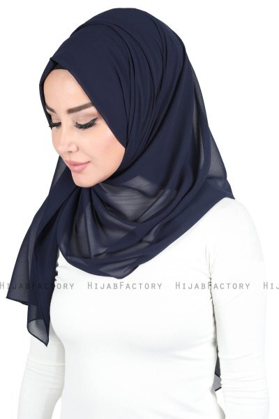 Joline - Marineblauw Premium Chiffon Hijab