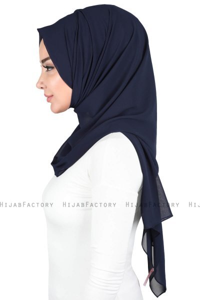 Joline - Marineblauw Premium Chiffon Hijab