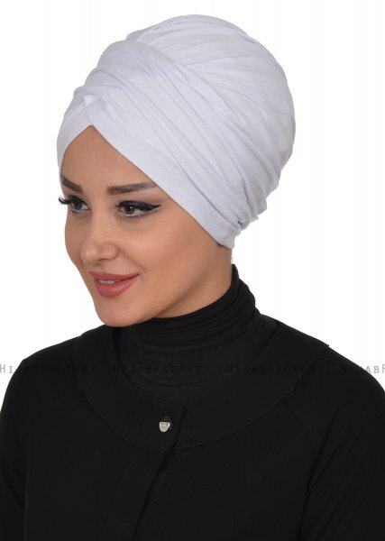 Fiona - Wit Katoen Turban - Ayse Turban