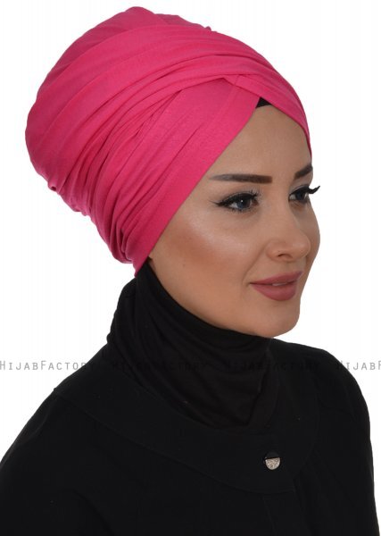 Fiona - Fuchsia Katoen Turban - Ayse Turban