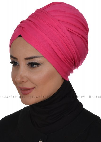 Fiona - Fuchsia Katoen Turban - Ayse Turban