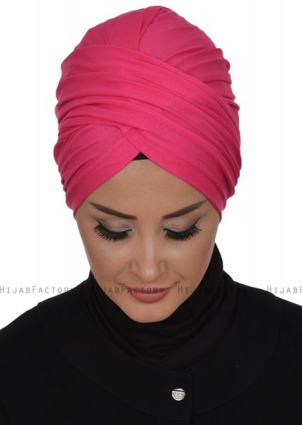 Fiona - Fuchsia Katoen Turban - Ayse Turban