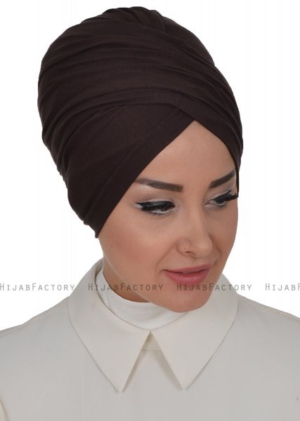 Fiona - Bruin Katoen Turban - Ayse Turban