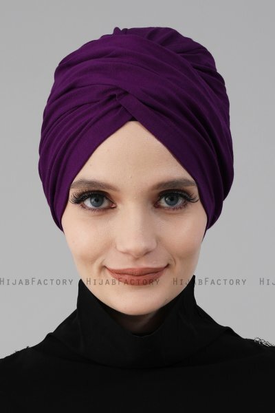 Fiona - Purper Katoen Turban - Ayse Turban