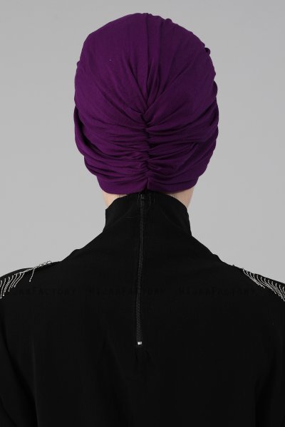 Fiona - Purper Katoen Turban - Ayse Turban