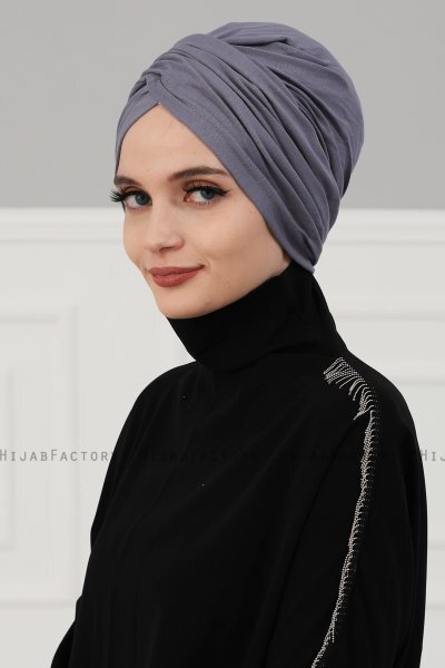 Fiona - Grijs Katoen Turban - Ayse Turban