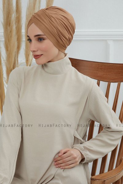 Fiona - Lichtbruin Katoen Turban