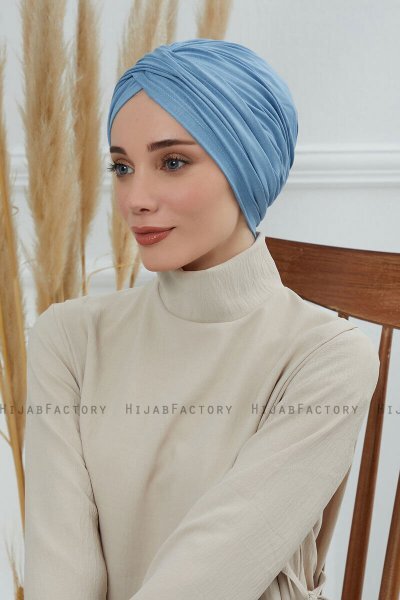Fiona - Sky Blue Katoen Turban