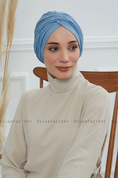 Fiona - Sky Blue Katoen Turban