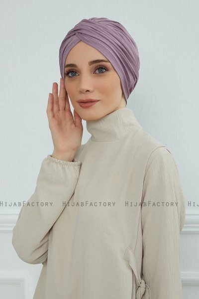 Fiona - Lilac Katoen Turban