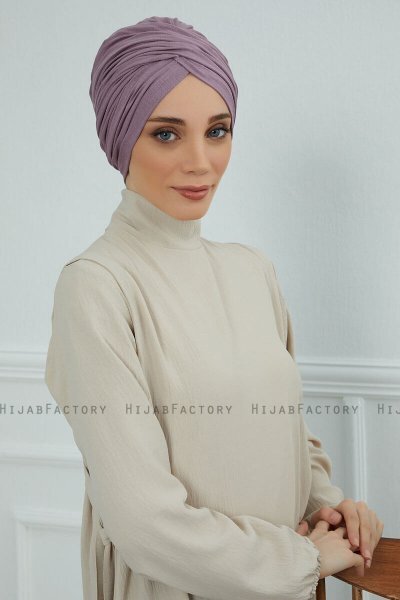 Fiona - Lilac Katoen Turban