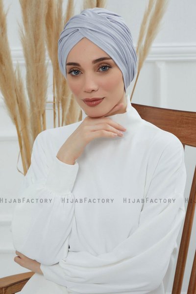 Fiona - Lichtgrijs Katoen Turban