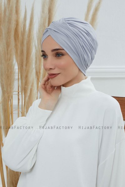 Fiona - Lichtgrijs Katoen Turban
