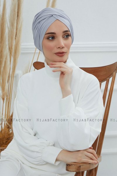 Fiona - Lichtgrijs Katoen Turban