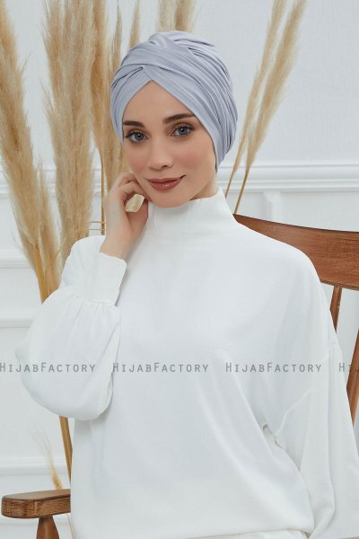 Fiona - Lichtgrijs Katoen Turban