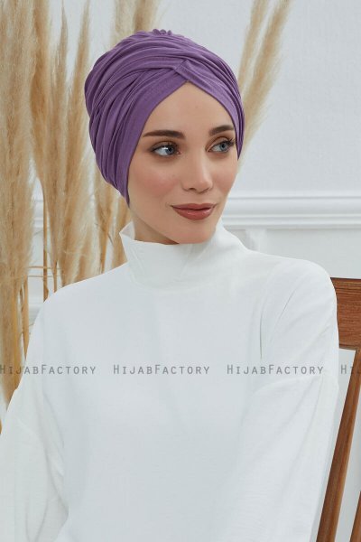 Fiona - Violet Katoen Turban