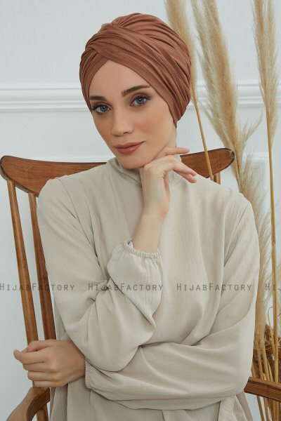 Fiona - Caramel Katoen Turban