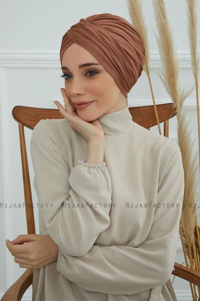 Fiona - Caramel Katoen Turban