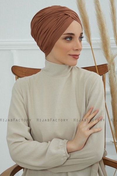 Fiona - Caramel Katoen Turban