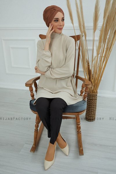 Fiona - Caramel Katoen Turban