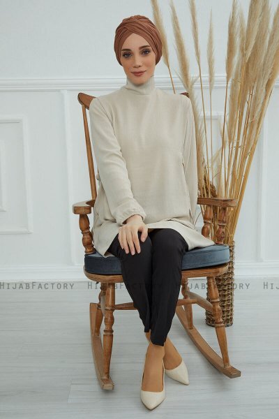 Fiona - Caramel Katoen Turban