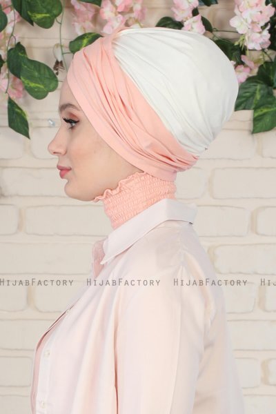 Fiona - Oudroze & Creme Katoen Turban