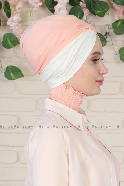 Fiona - Oudroze & Creme Katoen Turban