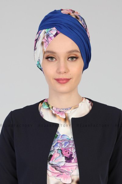 Fiona - Blauw Nature Katoen Turban