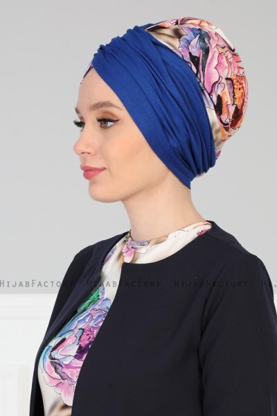 Fiona - Blauw Nature Katoen Turban