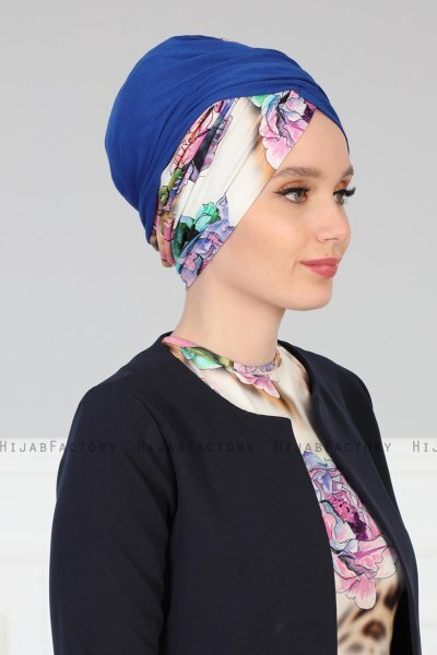 Fiona - Blauw Nature Katoen Turban