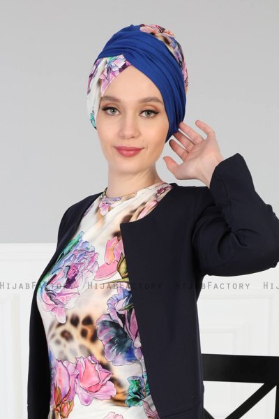 Fiona - Blauw Nature Katoen Turban