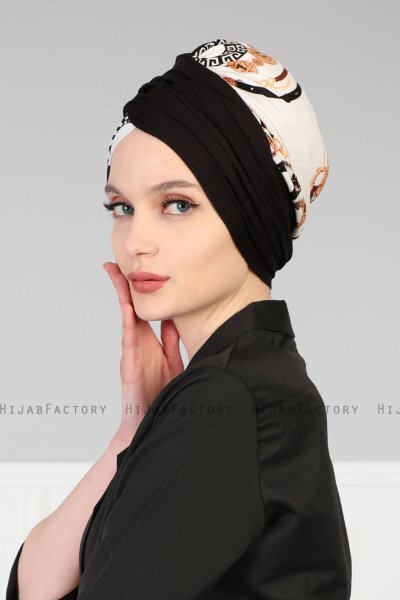 Fiona - Black Elegant Katoen Turban