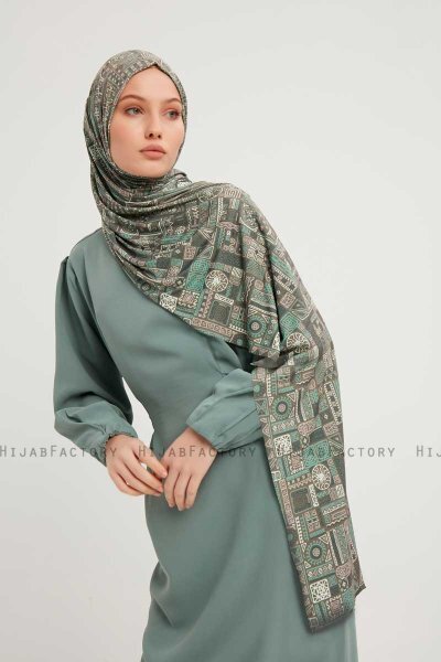 Gulya - Donkergroen Gevormd Hijab